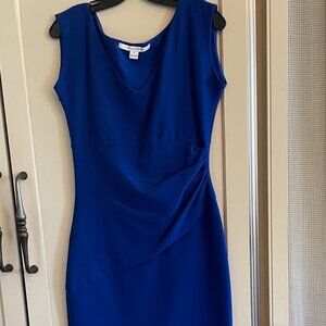 Diane Von Furstenberg Bevin Royal Blue Midi Dress, Size 8